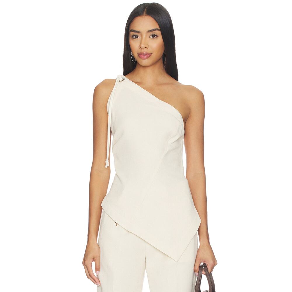 NWT Helmut Lang Asymmetrical Sailor Top in Muslin Size Large